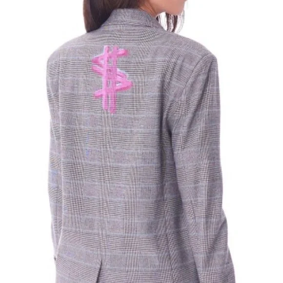 TWINSET MYFO X ACTITUDE CHECKED OVER BLAZER - Picture 3 of 6